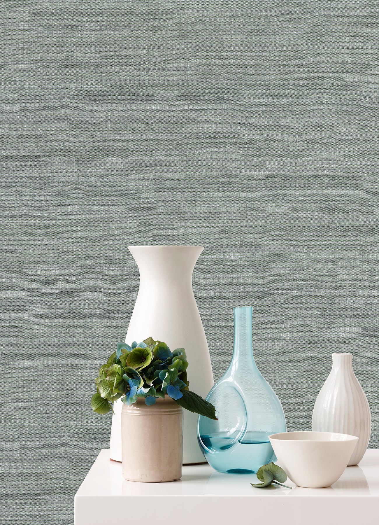 Zhejiang Aquamarine Grasscloth Wallpaper (Aquamarine)