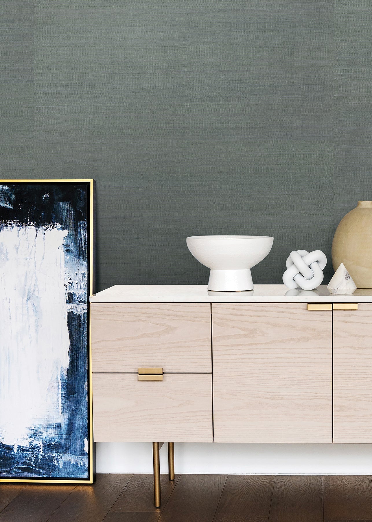 Zhejiang Aquamarine Grasscloth Wallpaper (Aquamarine)