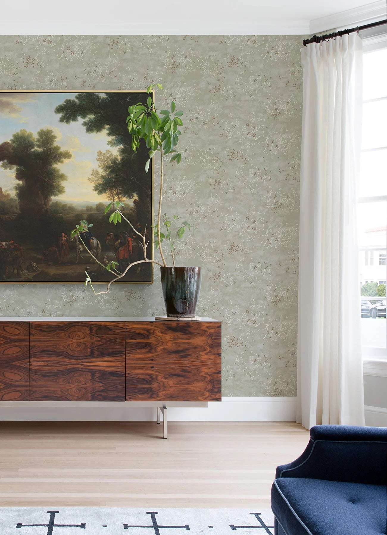 Arian Silver Inkburst Wallpaper (Champagne)