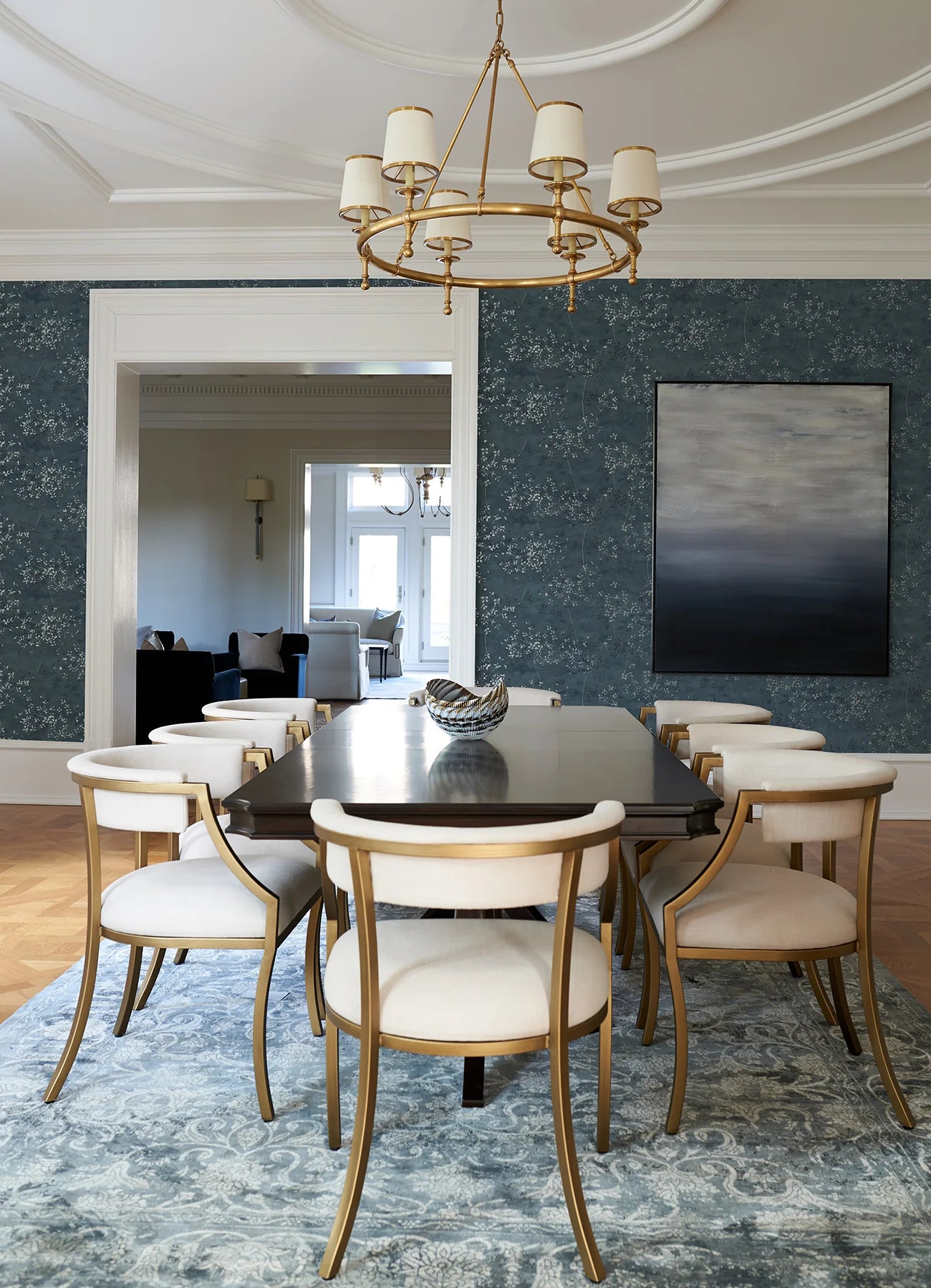 Arian Silver Inkburst Wallpaper (Blue)