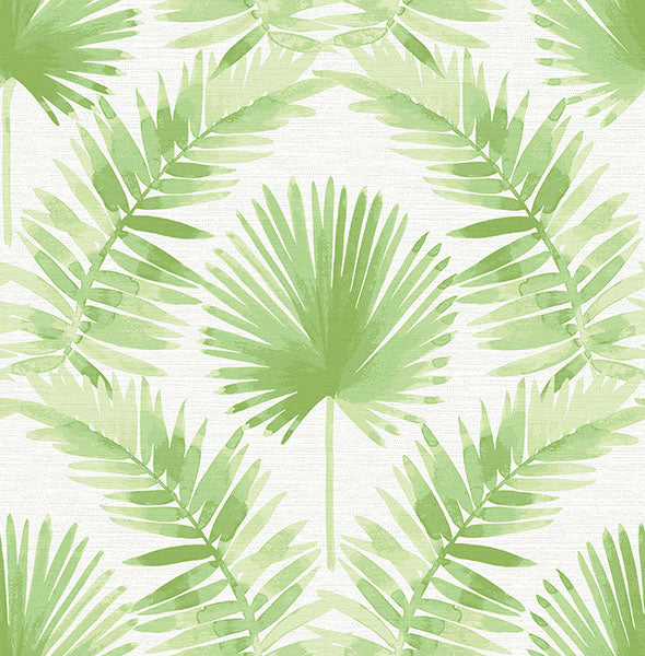 Calla Green Painted Palm Wallpaper (Green)
