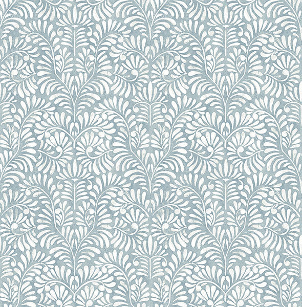 Elma Honey Fiddlehead Wallpaper (sky Blue)