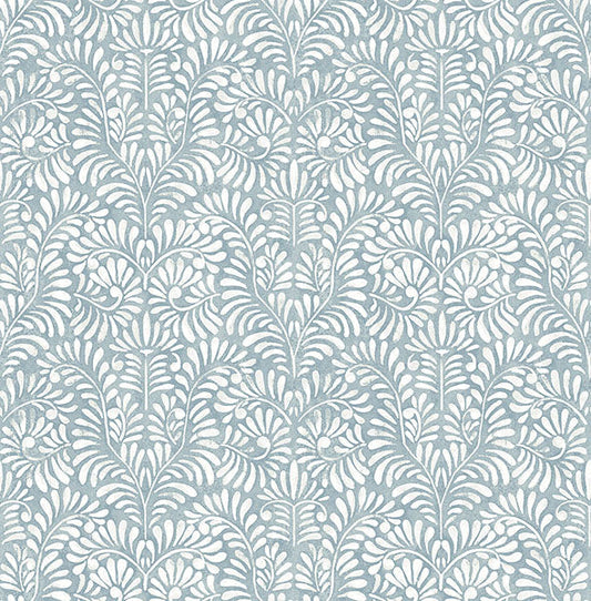 Elma Honey Fiddlehead Wallpaper (sky Blue)