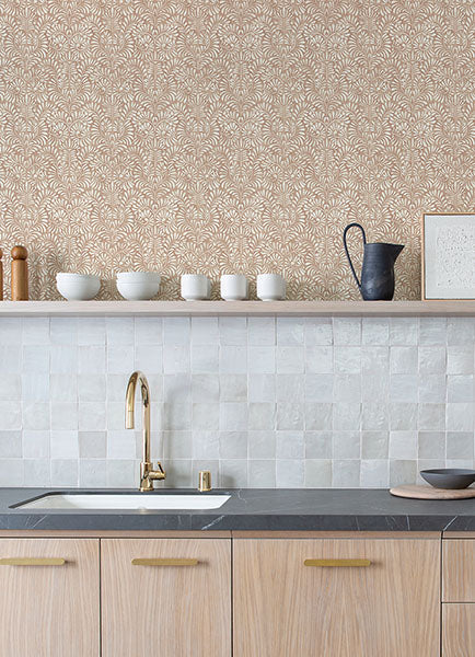 Elma Honey Fiddlehead Wallpaper (Rust)