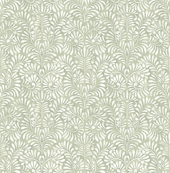 Elma Honey Fiddlehead Wallpaper (Sage)