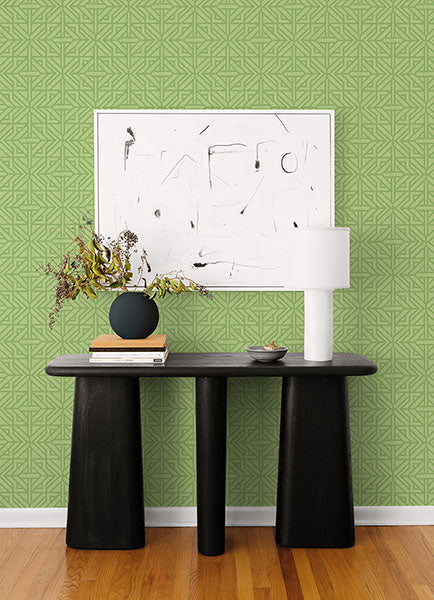Hesper Green Geometric Wallpaper (Green)