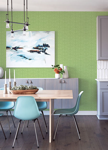 Hesper Green Geometric Wallpaper (Green)