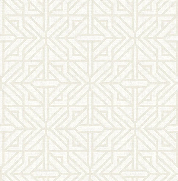 Hesper Green Geometric Wallpaper (Ivory)