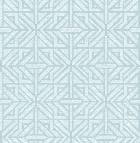 Hesper Green Geometric Wallpaper (sky blue)