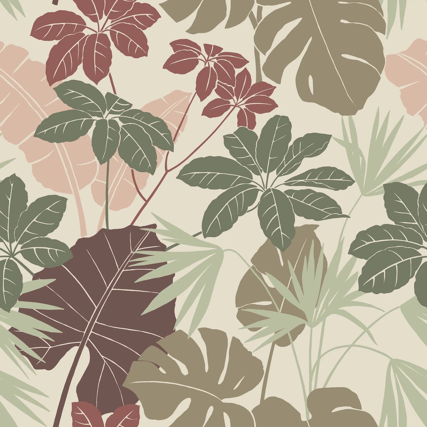Medellin Neutral Rainforest Floor Wallpaper (Neutral)