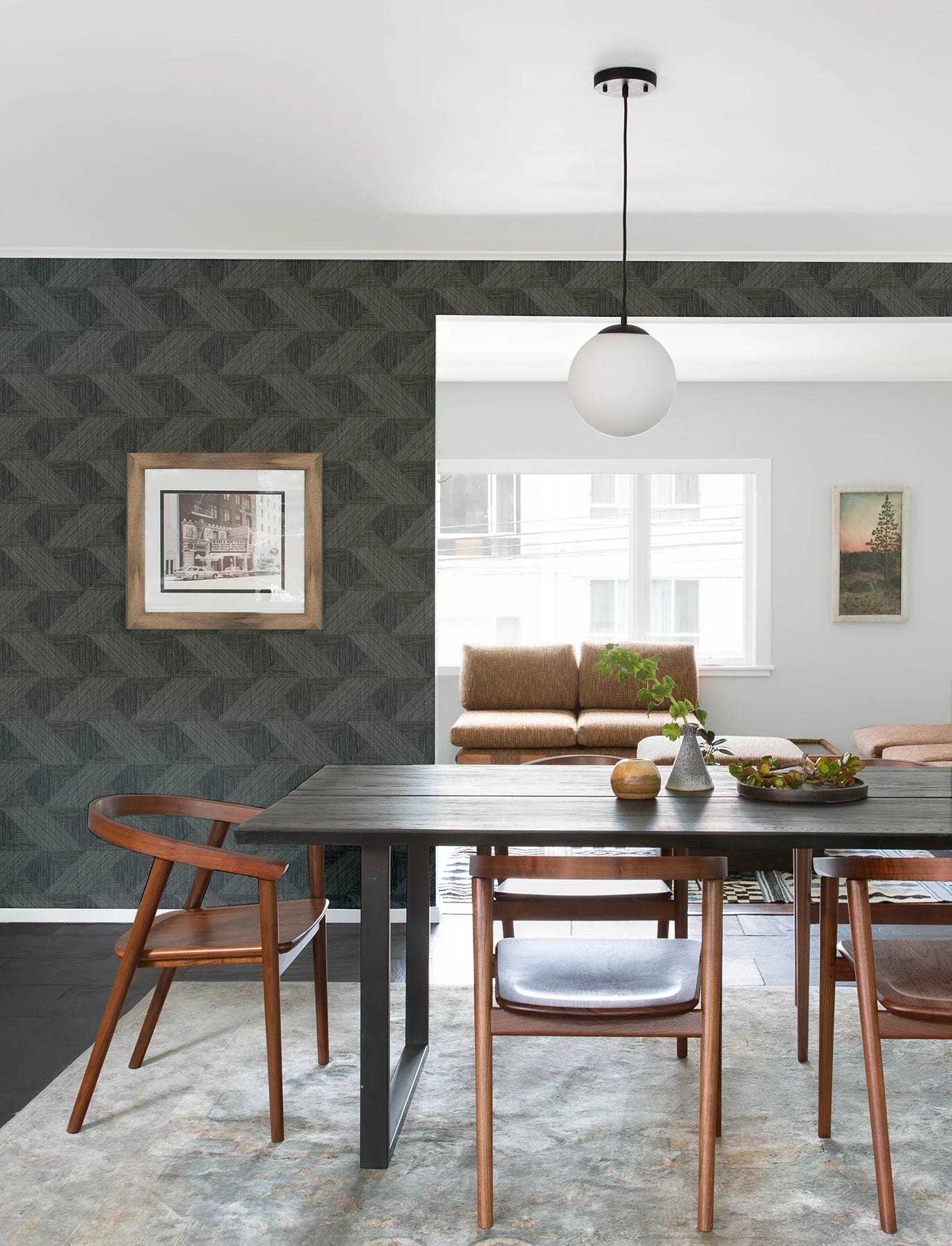 Presley Black Tessellation Wallpaper (Black)