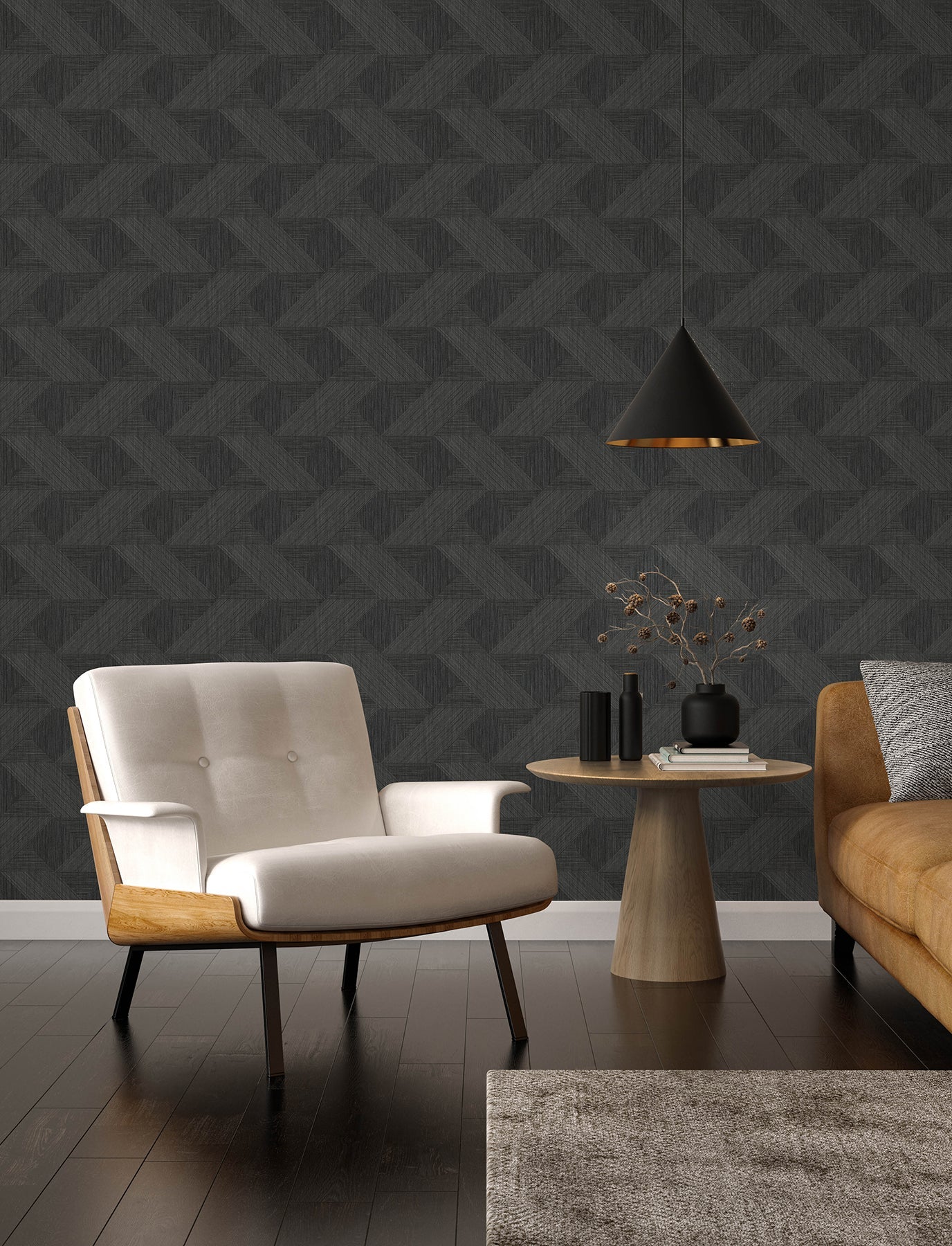 Presley Black Tessellation Wallpaper (Black)
