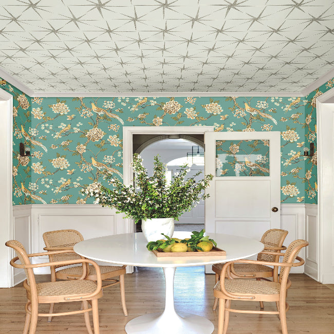 Fanciful Wallpaper- Teal