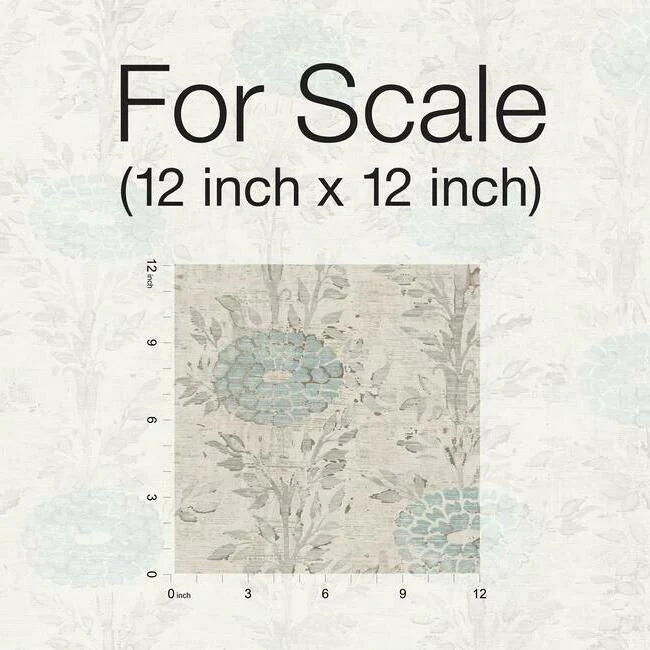 French Marigold Wallpaper (Cream/Light Blue)