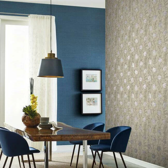 French Marigold Wallpaper (Sand/EggPlant)