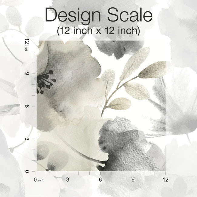 Watercolor Bouquet Wallpaper (Charcoal)