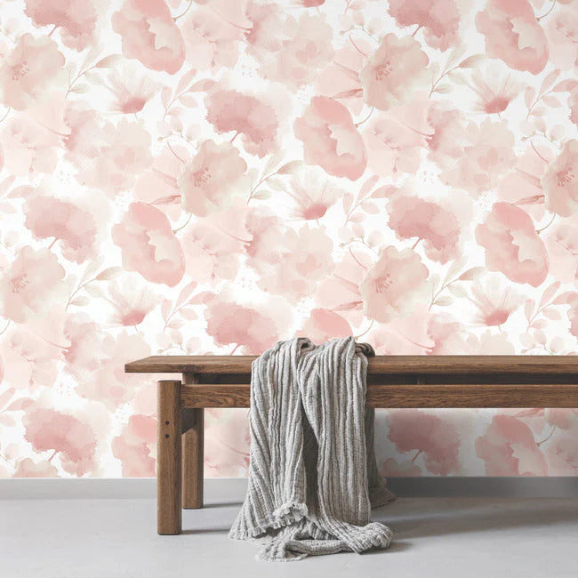 Watercolor Bouquet Wallpaper (Blush)