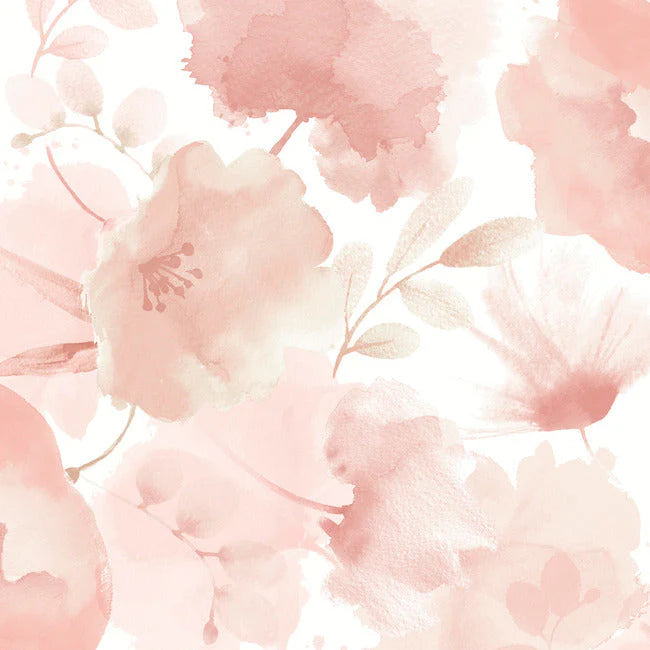 Watercolor Bouquet Wallpaper (Blush)