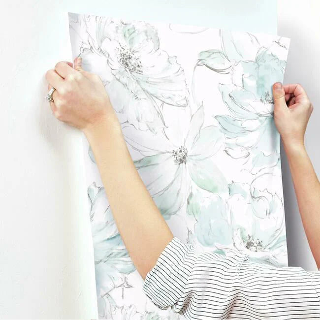 Floral Dreams Wallpaper (Mineral Green)