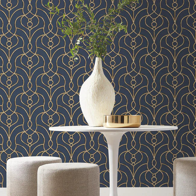 Divine Trellis Wallpaper (Navy)