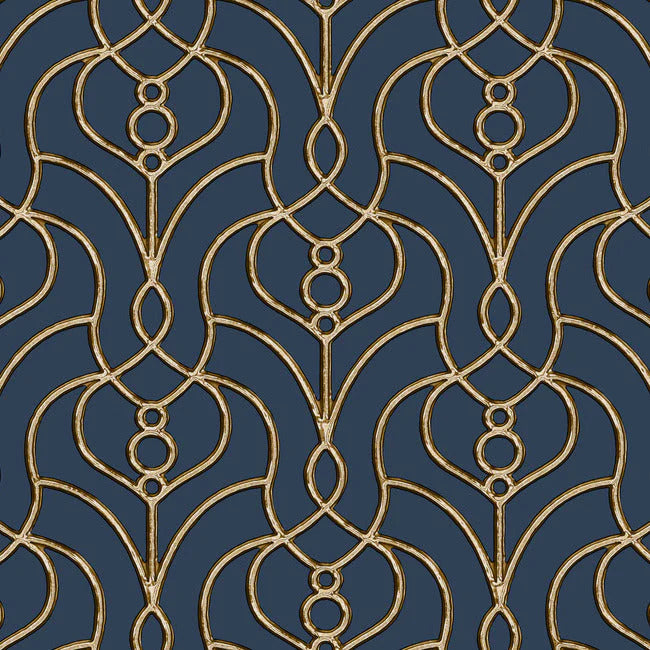 Divine Trellis Wallpaper (Navy)