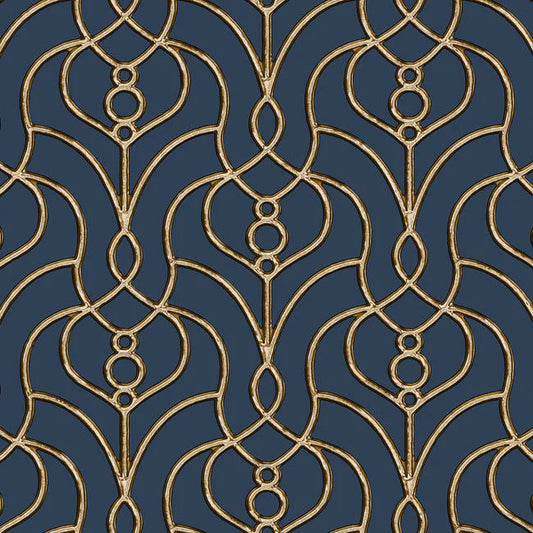 Divine Trellis Wallpaper (Navy)