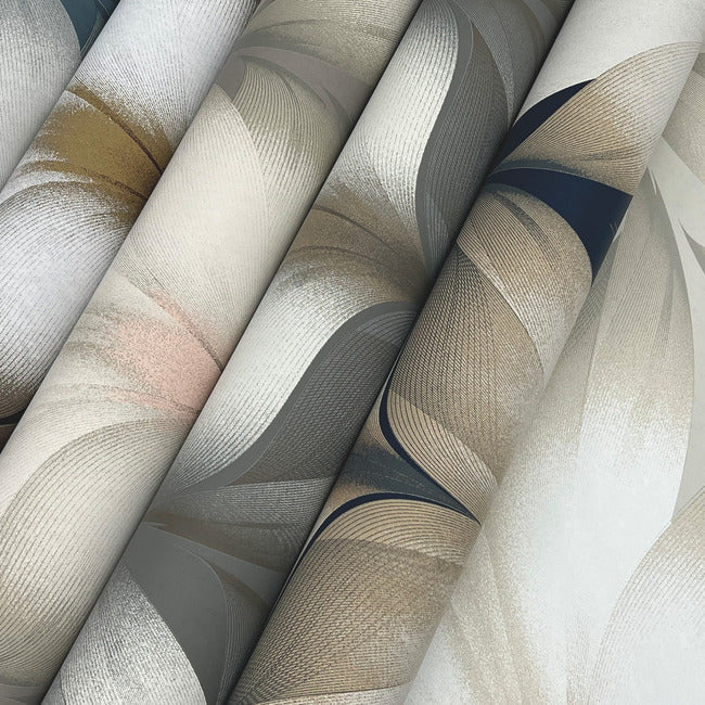 Lotus Light Stripe Wallpaper (Taupe/Blush)