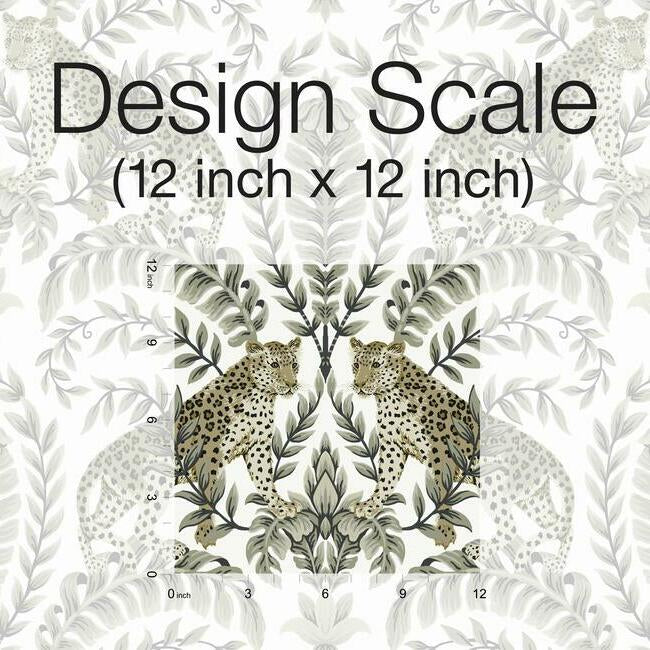 Jungle Leopard Wallpaper (White/Black)