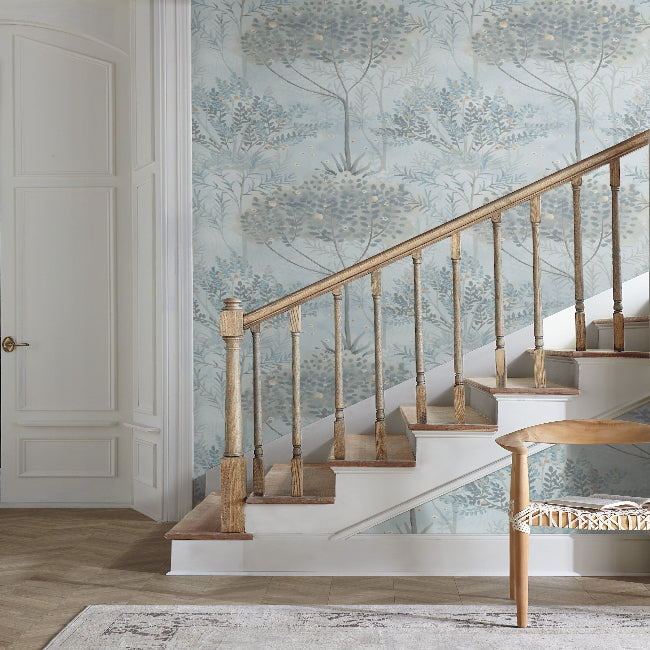 Orchard Wallpaper- Blue/Grey