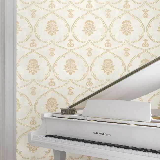 Royal Damask Wallpaper- Soft Gold