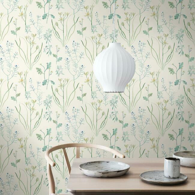 Alpine Botanical Wallpaper (Blue)