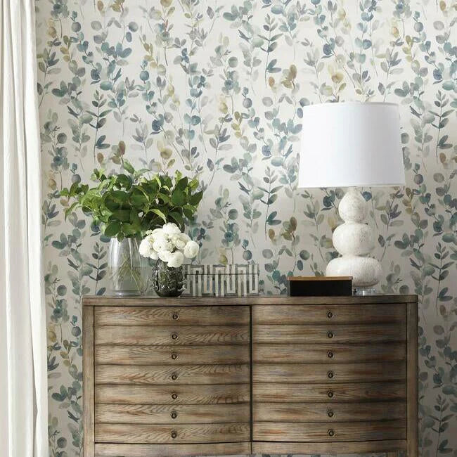 Joyful Eucalyptus Wallpaper (Turquoise)