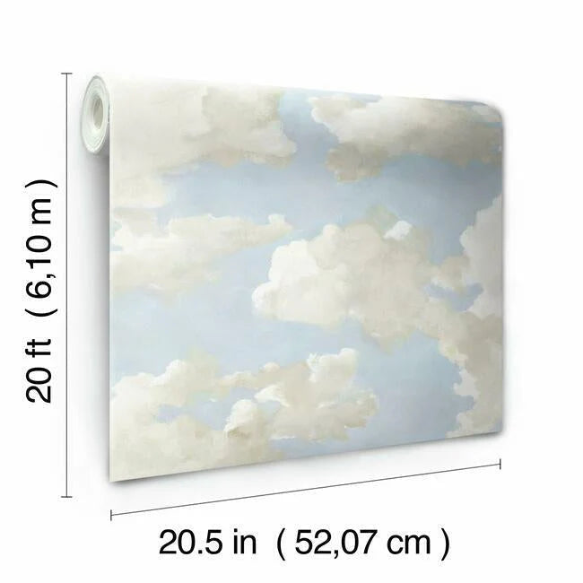 Clouds on Canvas Premium Peel + Stick Wallpaper