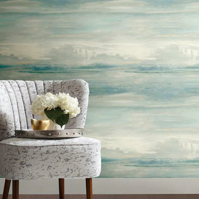 Soothing Mists Scenic Premium Peel and Stick Wallpaper (Blue)