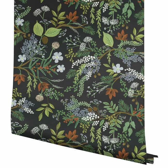 Juniper Forest Premium Peel + Stick Wallpaper (Black)