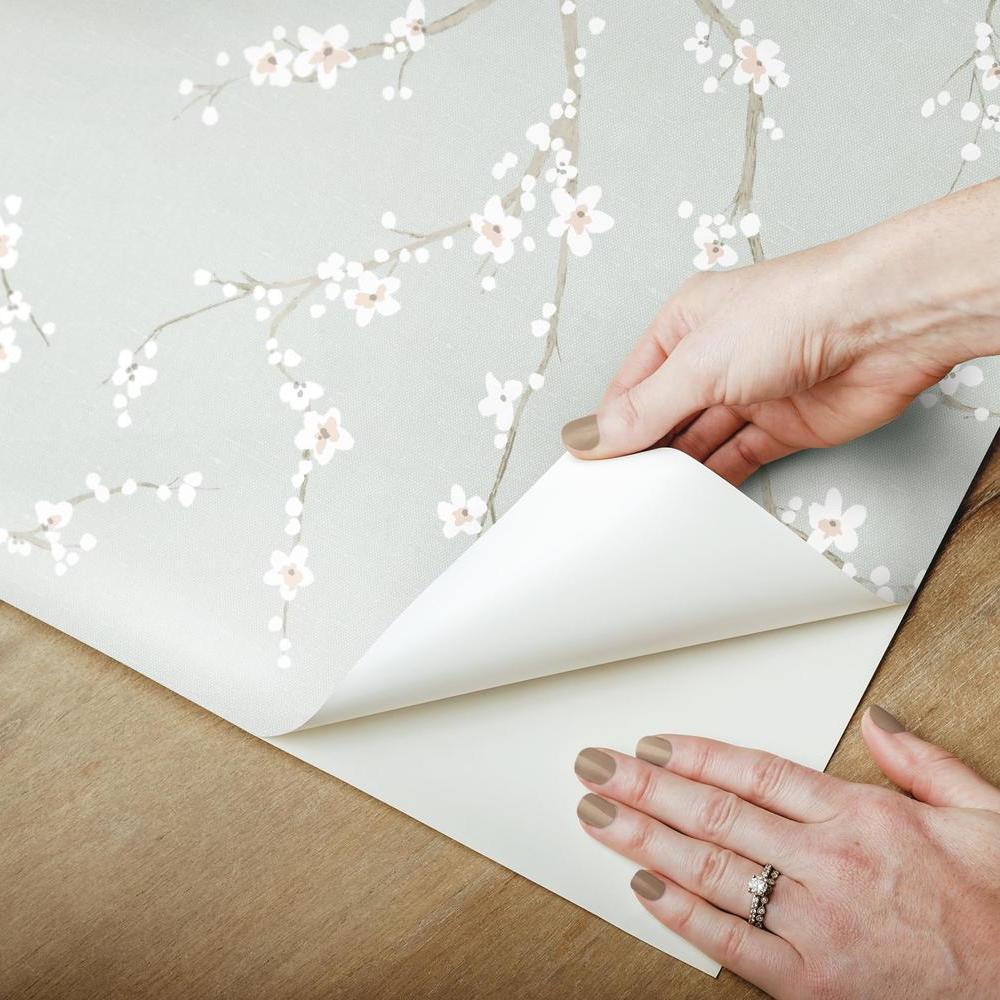 Cherry Blossom Peel and Stick Wallpaper (Blue)