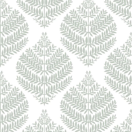 Hygge Fern Damask Peel and Stick Wallpaper (Grey)