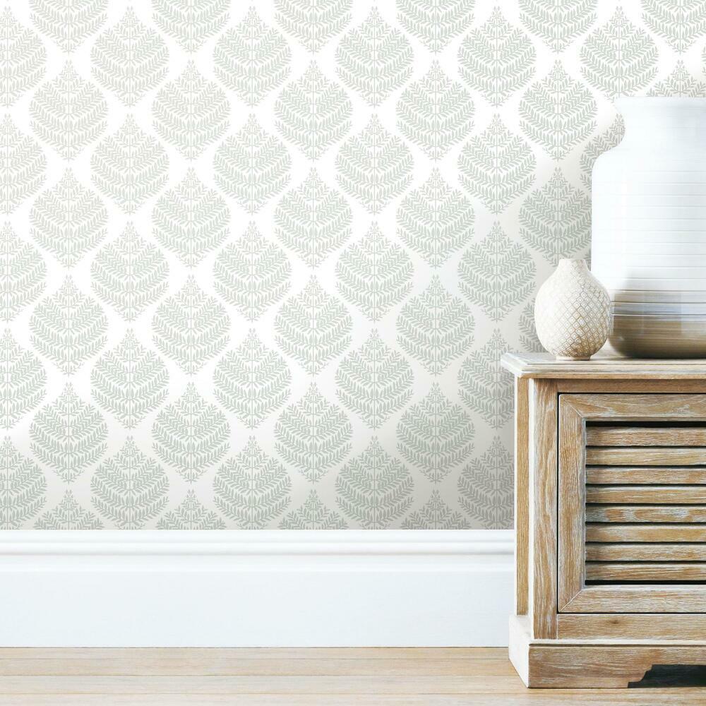 Hygge Fern Damask Peel and Stick Wallpaper (Grey)