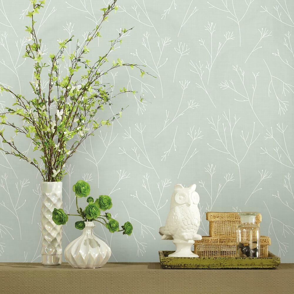Twigs Peel and Stick Wallpaper (Green)