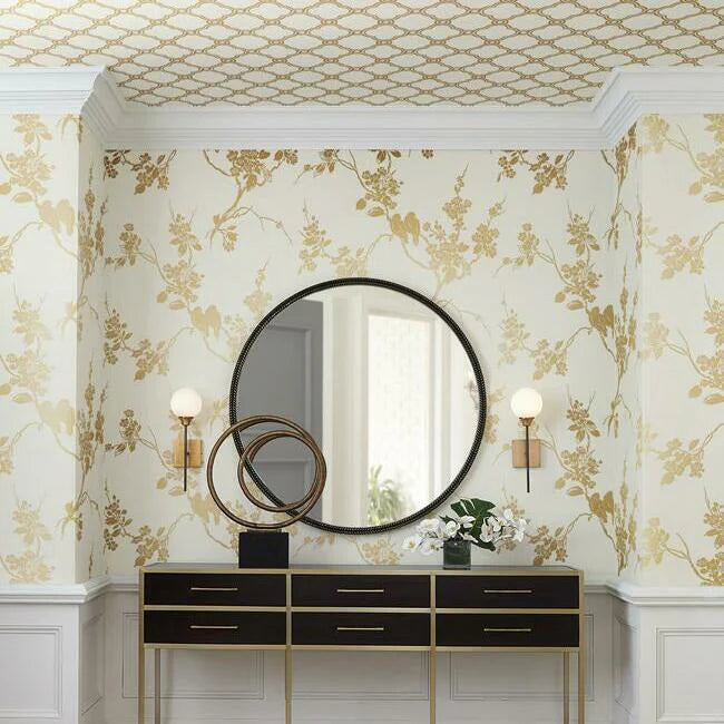 Imperial Blossoms Branch Wallpaper (Gold Metallic)