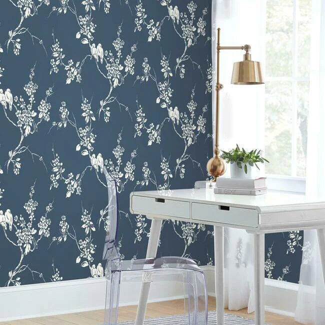 Imperial Blossoms Branch Wallpaper (Navy)