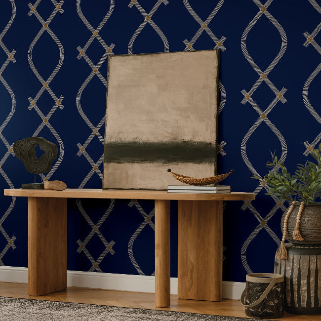 Ellena Wallpaper- Navy