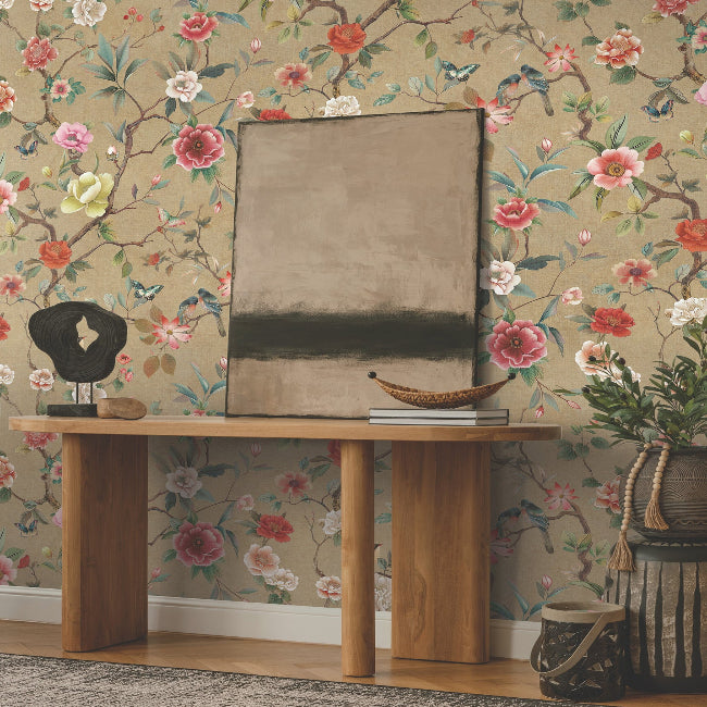 Kimora's Garden Wallpaper- Linen