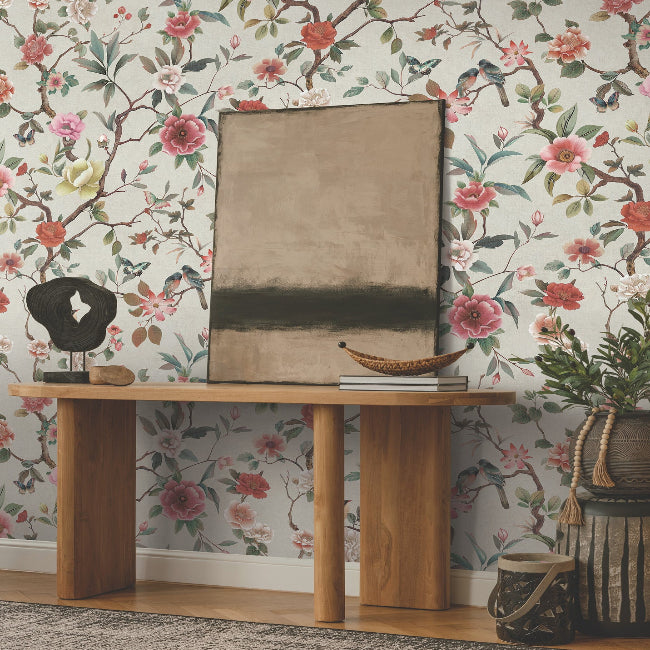 Kimora's Garden Wallpaper- Ivory