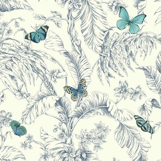 Papillon Wallpaper (Blue)