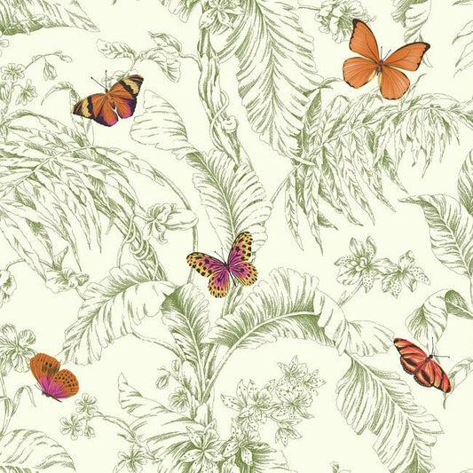 Papillon Wallpaper (Green)