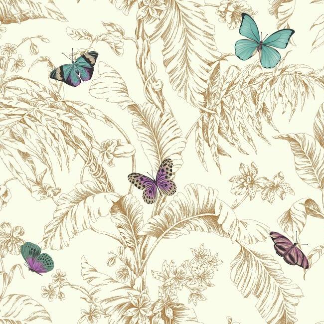 Papillon Wallpaper (Gold)