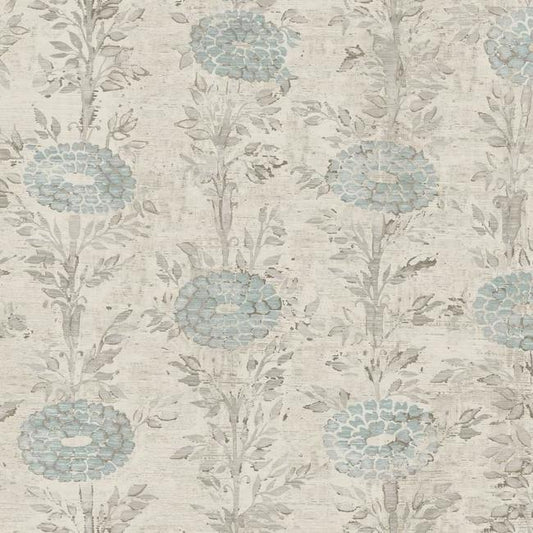 French Marigold Wallpaper (Cream/Light Blue)