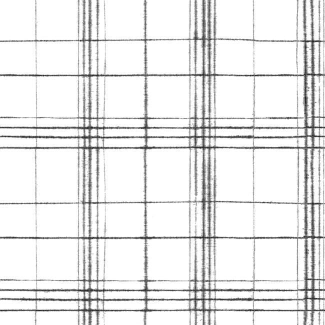 Farmhouse Plaid Wallpaper (Black/White)