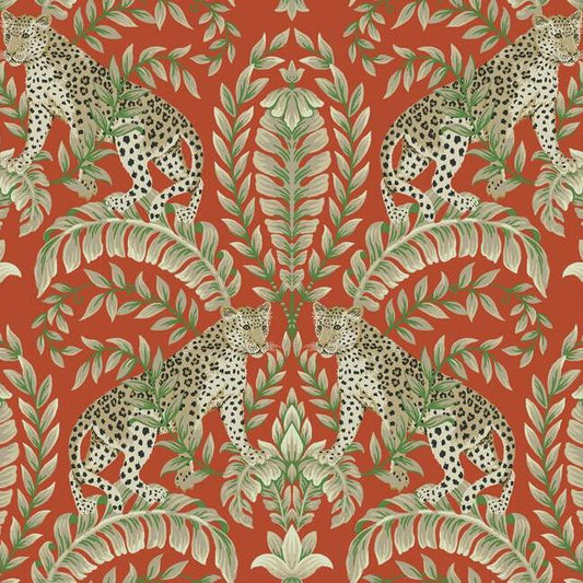 Jungle Leopard Wallpaper (Orange)
